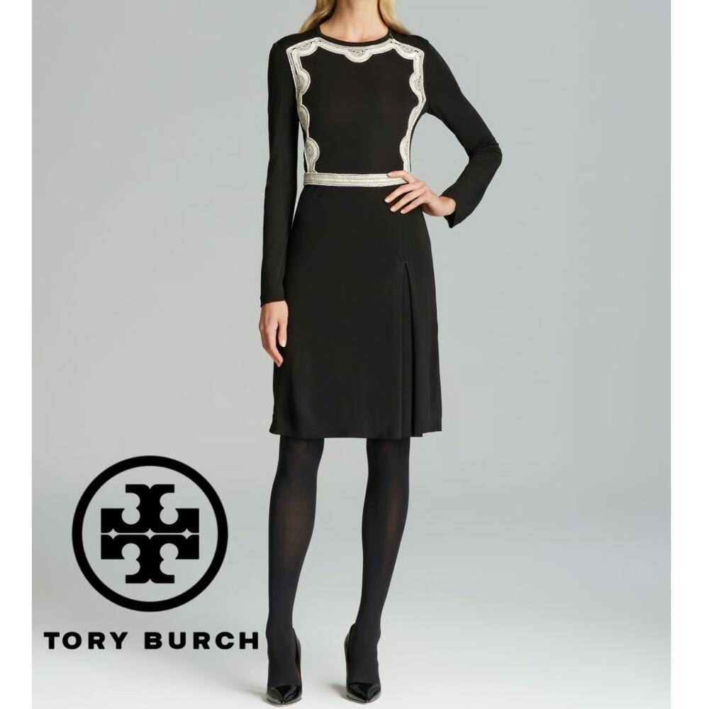 Tory Burch Maci Embellished A-Line Dress